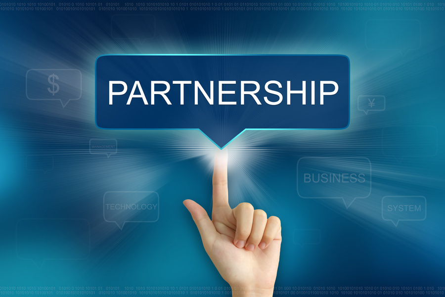 hand clicking on partnership button
